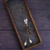 Colar de Cerâmica Artístico Tendência Nacional para Mulheres, Pingente Longo, Corrente para Suéter de Estudante, Acessório de Roupa Simples Versátil, Cerâmica Original