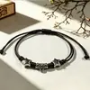 Pulseira Semiacabada Corda de Mão Tecida à Mão Nó Diamante DIY Miçangas Ouro Fivela de Segurança Ano do Animal Corda Vermelha em Estoque