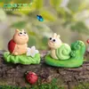 Set de tres piezas transfronterizo de caracol, abeja y mariquita lindos, accesorios decorativos DIY para jardinería y paisajismo, adornos para paisajes en miniatura
