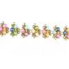 Guangzhou Nuevo Al por Mayor Premium Cadena de Perlas y Diamantes Accesorios para Ropa Componentes de Cadena de Circonita Cadena de Perlas Chapada en Oro con Pedrería