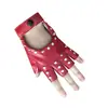 Guantes de Rendimiento de Moda Punk Danza Danza Callejera Remaches Deportes al Aire Libre Ciclismo Medio Dedo Pu Conducir Calado