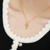 Novo estilo chinês estilo chinês borla contas redondas caractere fu cabaça colar de aço titânio feminino auspicioso Sortudo Sortudo Sortudo Sortudo corrente clavicular presente