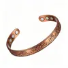 Pulsera Magnética Flor de Ciruelo Temu Set de Pulsera Anillo de Flor Vintage Pulsera Ajustable de Cobre Rojo Antiguo para Hombres y Mujeres