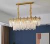 Lustre de Vidro Estilo Francês Sala de Estar Simples Criativo Restaurante Lâmpada de Quarto de Espectro Completo Lustre de Alto Padrão de Corte Europeu Americano