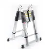 Escalera Telescópica de Aluminio 3.8M/5M, Escalera Plegable Resistente de Uso Múltiple Tipo Tijera, Antideslizante, Capacidad de Carga 150kg