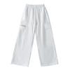 Pantalones de Moda Ligeros Estilo Americano de Verano con Bolsillo en la Pierna Cintura Elástica Delgada Pantalones Casuales Pantalones Frescos para Mujer