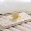 Joyería Transfronteriza Europea y Americana, Anillo Abierto Cuadrado de Piedra Preciosa Degradada Estilo Vintage, Anillo de Ojo de Gato con Diseño Ins