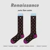Calcetines de Otoño Renacentista para Mujer Estampado de Leopardo Caramelo Estilo Ins Casual Estilo Universitario Algodón de Longitud Media hasta la Pantorrilla para Mujer