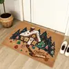 Alfombrillas Decorativas Navideñas Más Vendidas Transfronterizas, Felpudos, Resistentes a Manchas, Antideslizantes, Fáciles de Mantener, Alfombrillas Gruesas de Bucle de Fibra de Coco Artificial