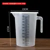 Taza medidora de plástico PP apilable con báscula de grado alimenticio de gran capacidad 5000 ml barril medidor con tapa comercial nuevo