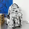 Mochila Negra y Blanca con Estampado de Cómic Estilo Japonés, Moderna, Genial, Estilo Anime, para Estudiantes, Parejas, Clase, Viajes y Ocio