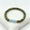 Pulsera de Sándalo Verde Natural para Mujer, Sándalo Imitación Aguamarina, Estilo Unisex, Regalo para Mejores Amigas, Cuentas de Incienso Método Tradicional Antiguo