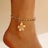 Férias Transfronteiriças Joia para Pé na Praia Luxo Acessível Nicho Corrente de Flores Tornozeleira Shein Venda Quente Novos Acessórios Atacado