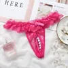 Tanga de Encaje con Abertura en la Entrepierna Masaje Perla Panties Eróticos Transparentes Sexy Fuego Caliente Sin Quitar Pantalones T Talla Grande