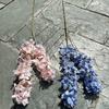 Simulación de flores de boda, venta al por mayor, 2 tenedores, jacinto, champán, delphinium, boda, camino, fondo, decoración, flor falsa