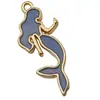 Pendente de Concha Sereia Desenho Animado Oceânico Transfronteiriço Liga de Zinco Gotejamento de Óleo Acessórios DIY Chaveiro Pulseira Materiais para Fazer