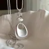 Collar Colgante de Cuentas de Vidrio Minimalista Estilo Coreano, Cadena para Clavícula de Lujo Ligero de Gama Alta, Accesorio de Cuello Simple y Elegante para Mujeres