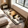 Tapete temático de gato 3D em falso cashmere, resistente a manchas e fácil de limpar, fornece isolamento, adequado para quartos, áreas de cabeceira, salas de estar, sofás e mesas de centro