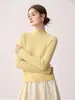 Suéter 100% Cachemir Puro para Mujer, Tejido de Punto Pullover, Dobladillo Enrollado, Cuello Redondo, Amigable con la Piel, Prenda Base Otoño/Invierno