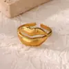 Anillo Geométrico Asimétrico de Moda para Viajar, Estilo Retro Minimalista Fresco Transfronterizo, Diseño de Nicho de Lujo Ligero de Gama Alta