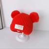 Chapéus de Inverno para Crianças, Toucas para Bebês, Chapéus de Peça Única de Pelúcia Tricotada Quente para Bebês, Chapéus de Lã de Duas Peças para Meninos e Meninas