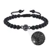 Pulsera Proyectora 100 Idiomas Europa y América Transfronteriza Te Amo Piedra Volcánica de 6 mm Turquesa Blanca Pulsera de Pareja