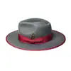 Venta al por mayor de fábrica moda cinta de lazo cinta decorativa borde de sombrero de copa cubierto sombrero de fieltro de lana pura sombrero de fieltro de lana