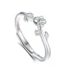 El Principito y la Rosa Anillos de Pareja de Resina Fluorescente Plata S925 Simple Nicho Luminosos Anillos Abiertos para Hombres y Mujeres