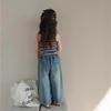 Jeans para Niña Primavera y Verano 2025 Jeans Sueltos con Cintura Elástica Pantalones de Pierna Ancha Pantalones Nuevos para Niños Cabello Transfronterizo