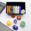 Columna Hexagonal de Jade Cristalino Natural con Punta Única Juego Irregular de 7 Piezas Caja de Regalo Venta al por Mayor Amazon Producto Terminado
