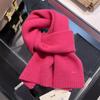 Estilo coreano lã pura malha lã cor sólida cachecol feminino inverno engrossado quente all-match alto nível à prova de frio pescoço moda