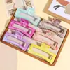 Tiktok Clips de Cabelo Quadrados Extra Grandes com Padrão de Mármore Transfronteiriços para Penteados Modernos, Adequados para Cabelos Grossos e Penteados Presos, Presilha Tubarão