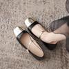 Sapatos pequenos de couro Mary Jane estilo perfumado, verão e outono, novo estilo francês para noite, vestido suave, sapatos de camada única, salto grosso, boca rasa, sapatos femininos