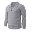 Nueva colección Otoño/Invierno 2026: suéter de punto para hombre con cuello, media cremallera, tipo pullover, una capa base elegante y casual para hombres jóvenes
