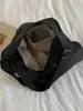 Bolsa de ombro tote de lona lisa estilo minimalista japonês, nova moda 2026, grande capacidade, casual, alta aparência, bolsa de mão