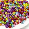Cuentas planas digitales color blanco cuentas acrílicas multicolor DIY cuentas 4X7mm accesorios pulsera de la amistad
