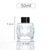 Frasco de Vidro Vazio para Aromaterapia para Uso Doméstico com Rattan e Flores Secas, Frasco Difusor 50ml, Frasco Vazio Decorativo Atacado Fragrância