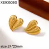 Pendientes Geométricos con Forma de Corazón de Moda para Mujer, Acero de Titanio Chapado en Oro, Pendientes de Lujo Ligero y de Gama Alta, Joyería de Venta Caliente Transfronteriza