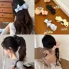Presilha Banana Preta Estilo Francês com Toque de Luxo, Nova Presilha Tibia Coreana para Rabo de Cavalo Alto Acessório de Cabelo
