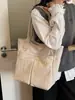 Bolsa de Ombro Feminina Simples Transfronteiriça, Bolsa Versátil de Grande Capacidade para o Dia a Dia, Bolsa Tote Grande para Estudantes