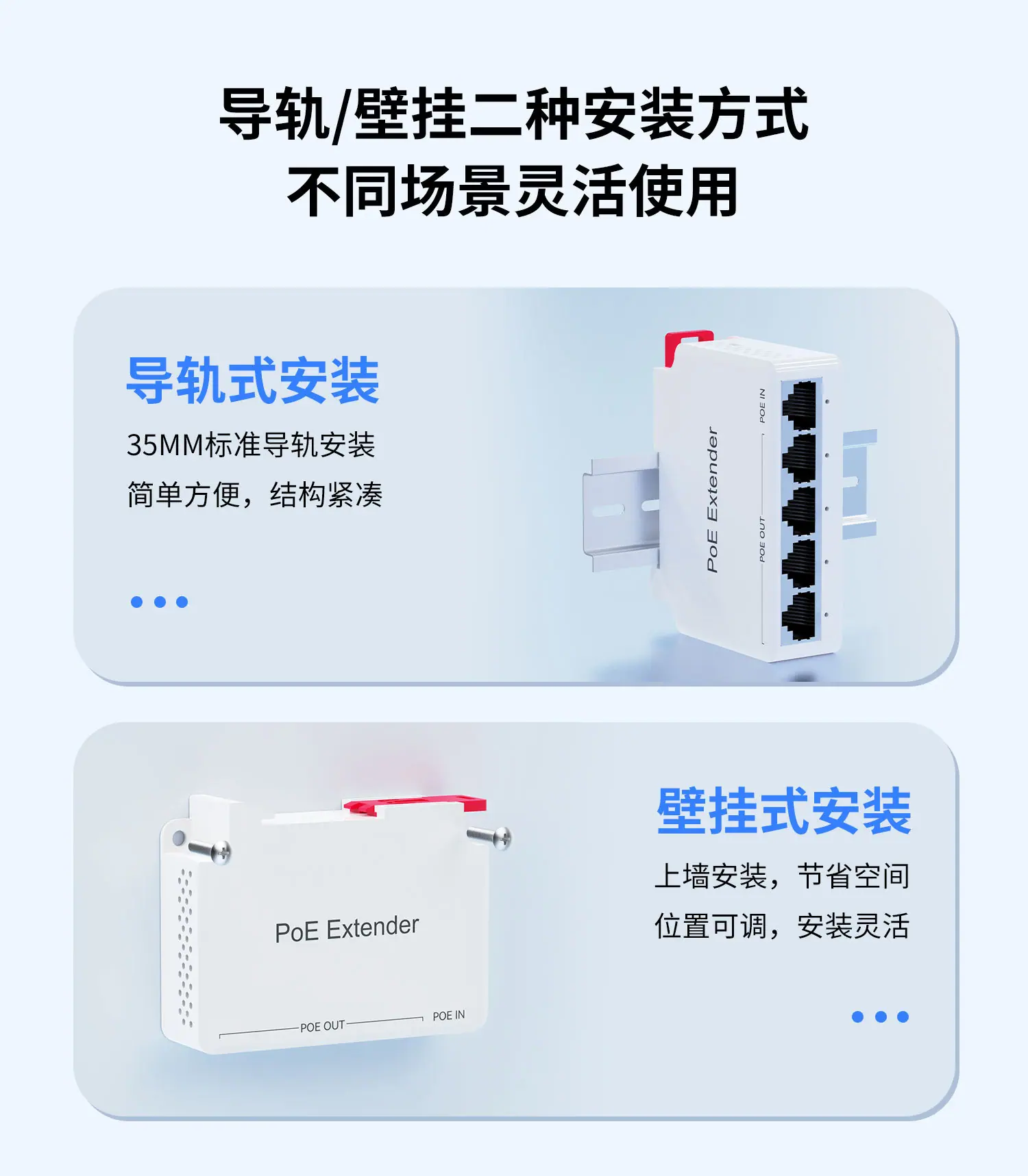 导轨poe中继器