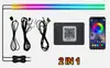 Luz Ambiental para Coche Acrílico LED Luz de Atmósfera Interior Flujo de Agua Multicolor Tira de Luces Decorativa Serpentina Deslumbrante Inteligente