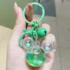 Mini Cabeza de Mickey Botella de Arena Líquida Parpadeante Llavero Colgante para Mochila Llavero de Decoración de Arena Líquida Regalo de Graduación