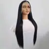 Amazon Export Export Peruca Lace Frontal 13x4 Cabelo Longo Liso Preto Natural Seda de Alta Temperatura Linha do Cabelo Natural