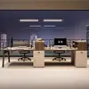 Escritorio y silla de oficina para personal, escritorio de oficina simple y moderno, estación de trabajo de oficina para seis personas, mobiliario de escritorio para personal financiero