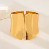 Pulsera Trendy de Patrón de Ola Irregular, Brazalete Liso Abierto, Suministro de Joyería de Gama Alta de Nicho para Comercio Exterior