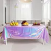 Nuevo Mantel Desechable Liso Láser Mantel de Mesa Colorido Impermeable Arcoíris Mantel de Mesa Cumpleaños Boda Fiesta Fiesta Suministros para Fiesta