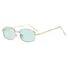 Gafas de Sol Metálicas Europeas y Americanas de Marco Pequeño 2025, Gafas de Sol de Marco Ovalado Retro, Gafas de Sol de Moda con Lentes Oceánicas, Protección UV