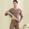 Conjunto de Ropa Interior Térmica Otoño e Invierno para Hombre 2024 Nuevo Estilo para Mujer Cuello Redondo Lana Seda Capa Base de Invierno Conjunto de Ropa Interior Térmica