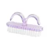 Cepillo de Cuerno Limpiador de Polvo para Uñas Transparente Multifuncional para Manicura Cepillo de Polvo de Plástico con Tapa
